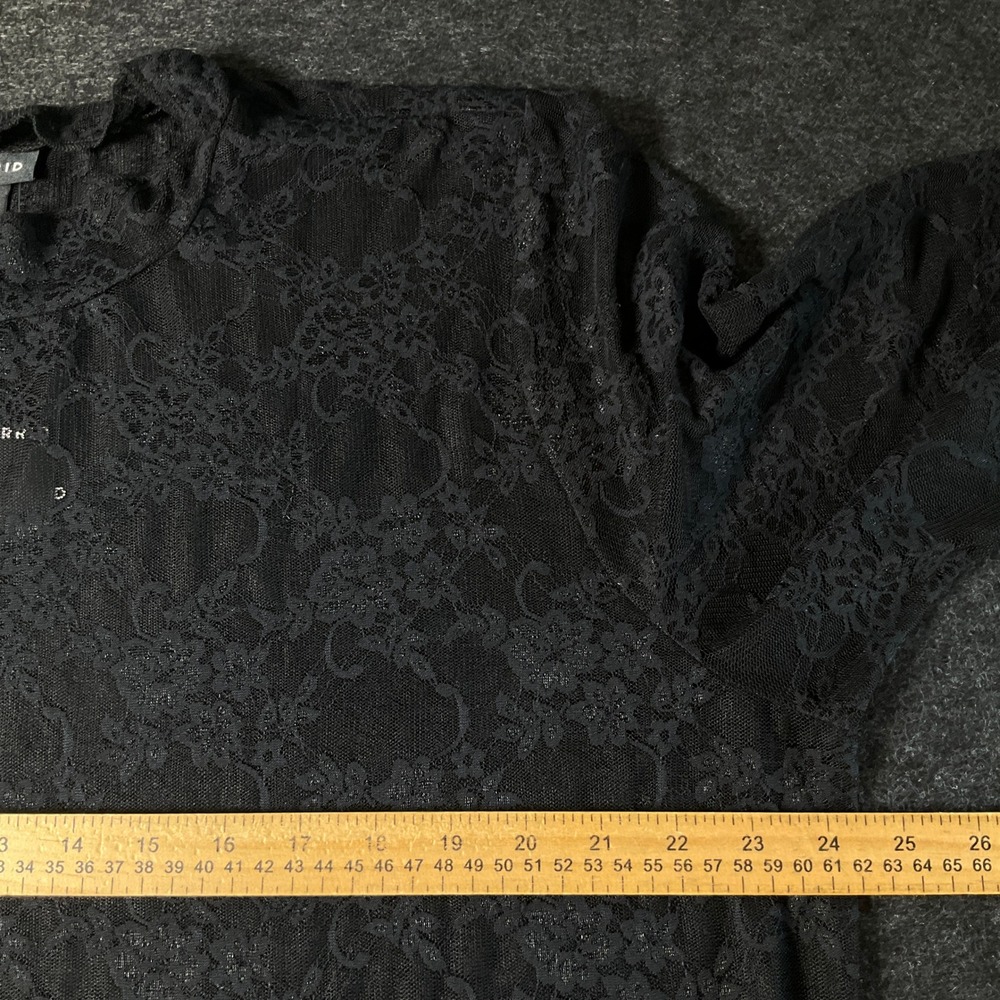 Torrid Lace Top Womens 3 Black Sheer Mock Neck Whimsigoth Goth Grunge Edgy NEW - Picture 7 of 11